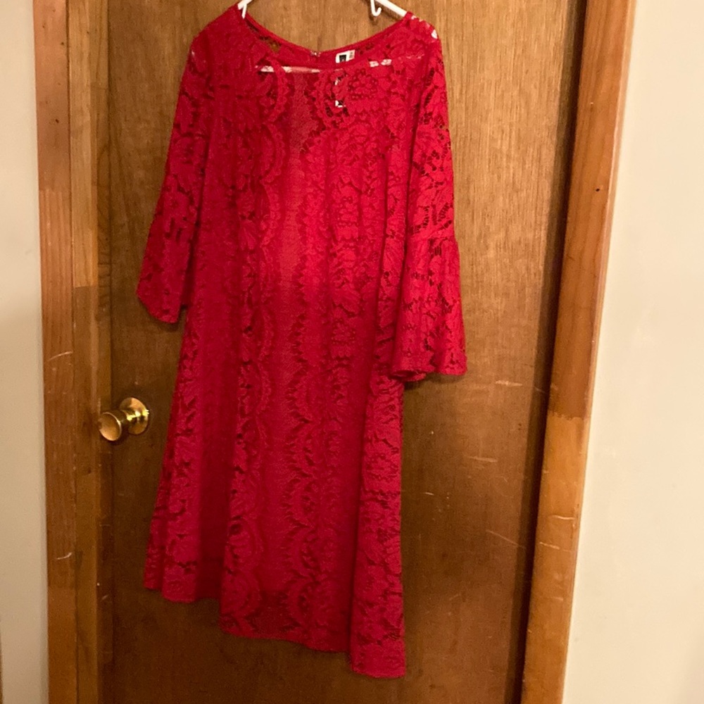 Julian Taylor brand size 14. Red, lace with lining. Great shape.